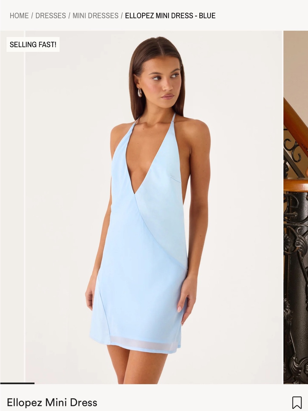 Peppermayo Ellopez Halter Mini Dress - Light Blue